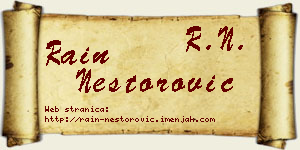 Rain Nestorović vizit kartica